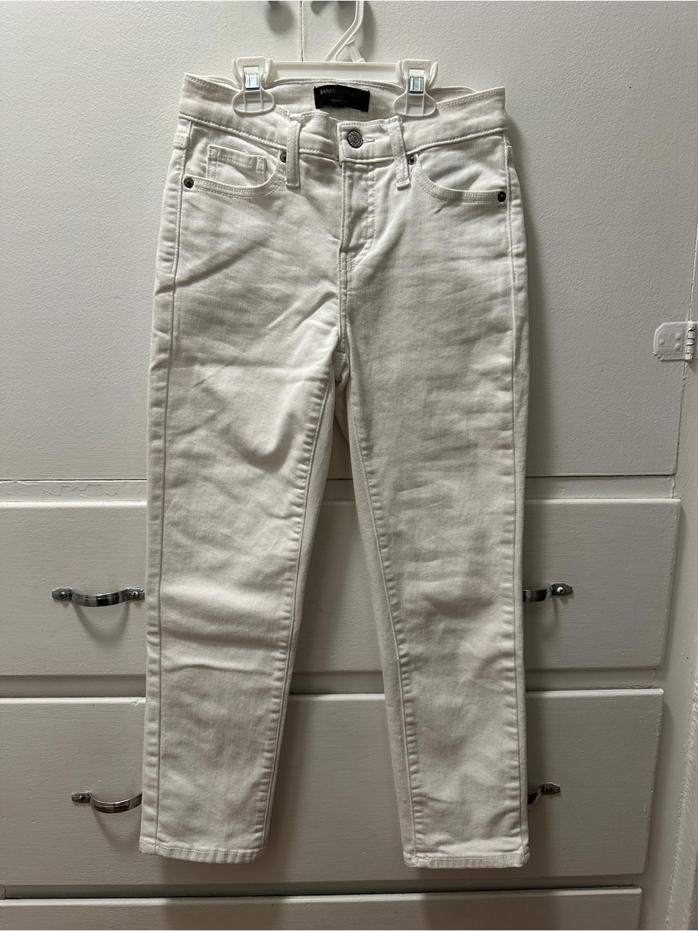 Banana Republic high rise slim straight white jeans - 24 / 00 petite